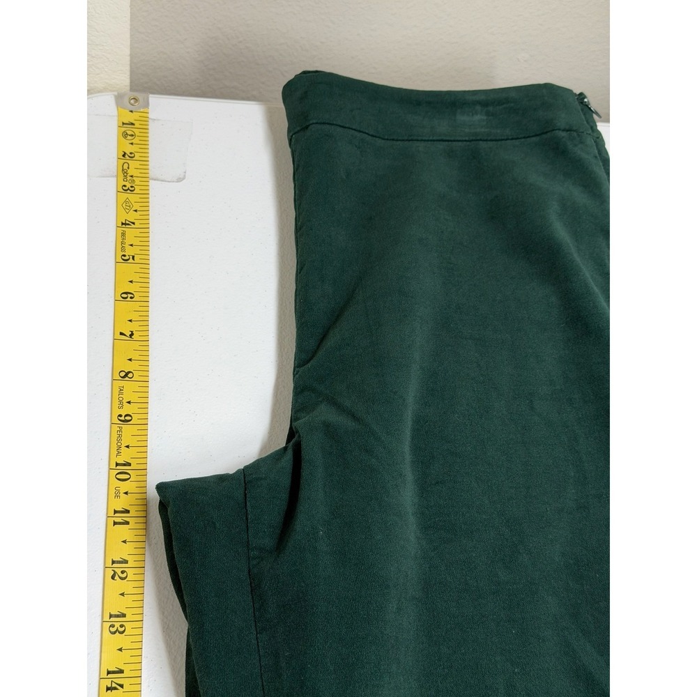 Talbots Pants Womens 10 Emerald Green Velour High Rise Holiday Whimsigoth Office - Picture 7 of 8